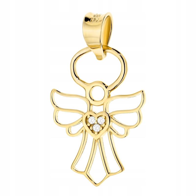 Zlatý Přívěsek Přívěsek pr. 585 14k Anděl s Zirkony