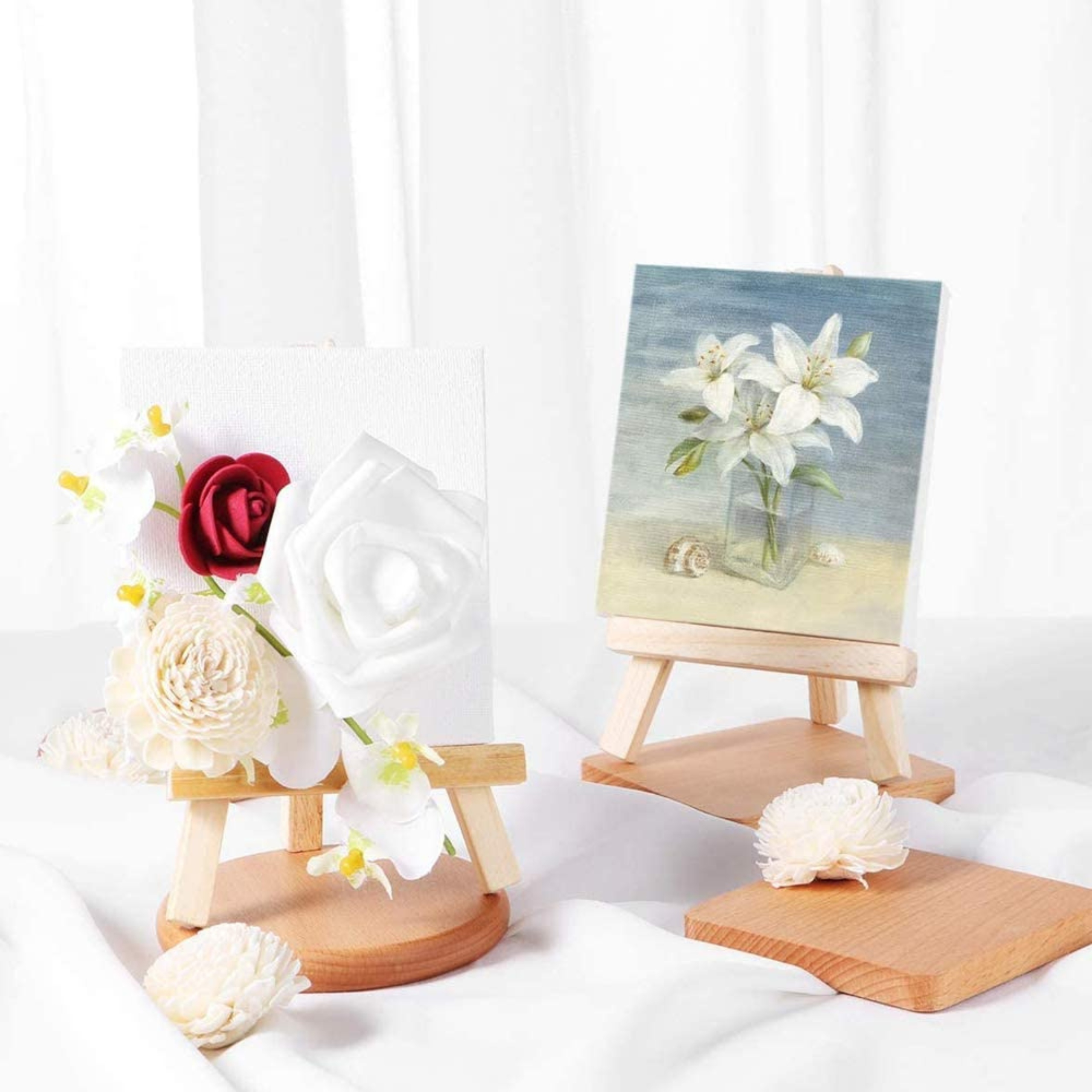 8x MAŁA SZTALUGA + 8x MINI PŁÓTNO MALARSKIE 7x7cm Format kwadratowy