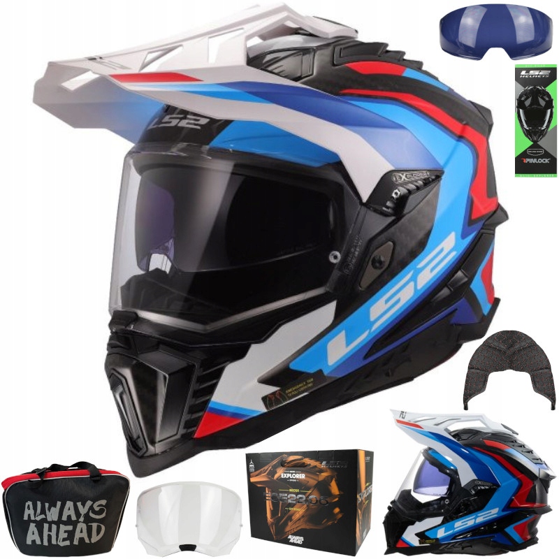 Motocyklová prilba LS2 Explorer C Frontier II Wh.Bl Prilba Cross/enduro MX701