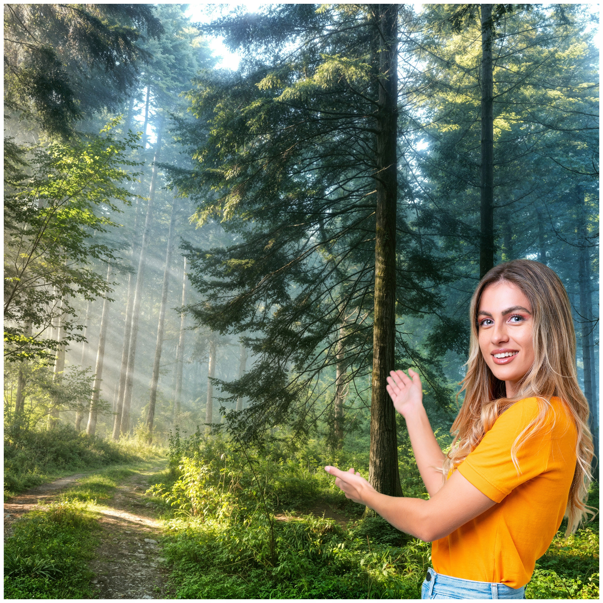 Fototapeta 3D Obývacia Izba Les Stromy Slnko 490x260 PO10F