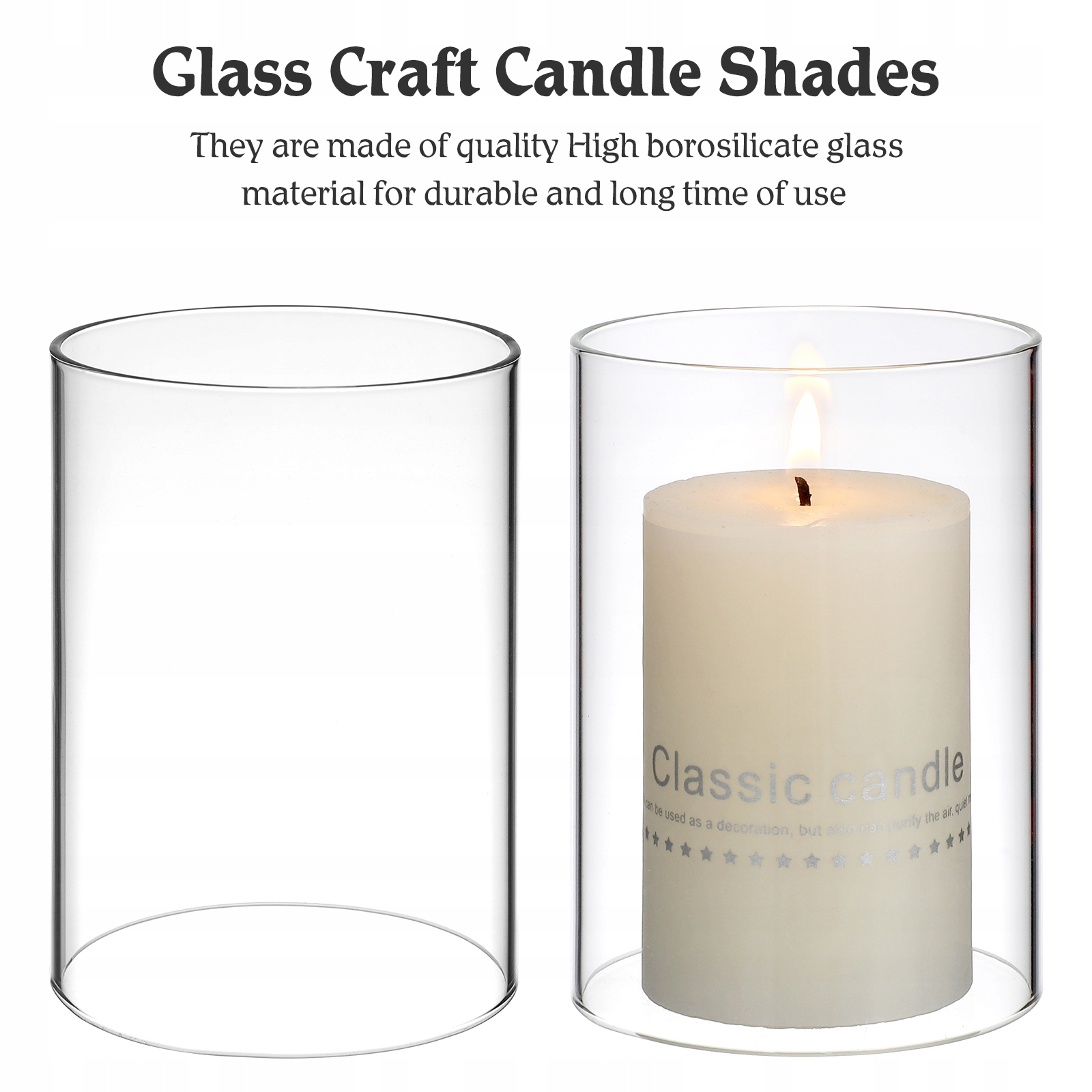 2 SZKLANE OSŁONY NA ŚWIECE SZKLANA TUBA ŚWIECZNIKA Kod producenta 15660828