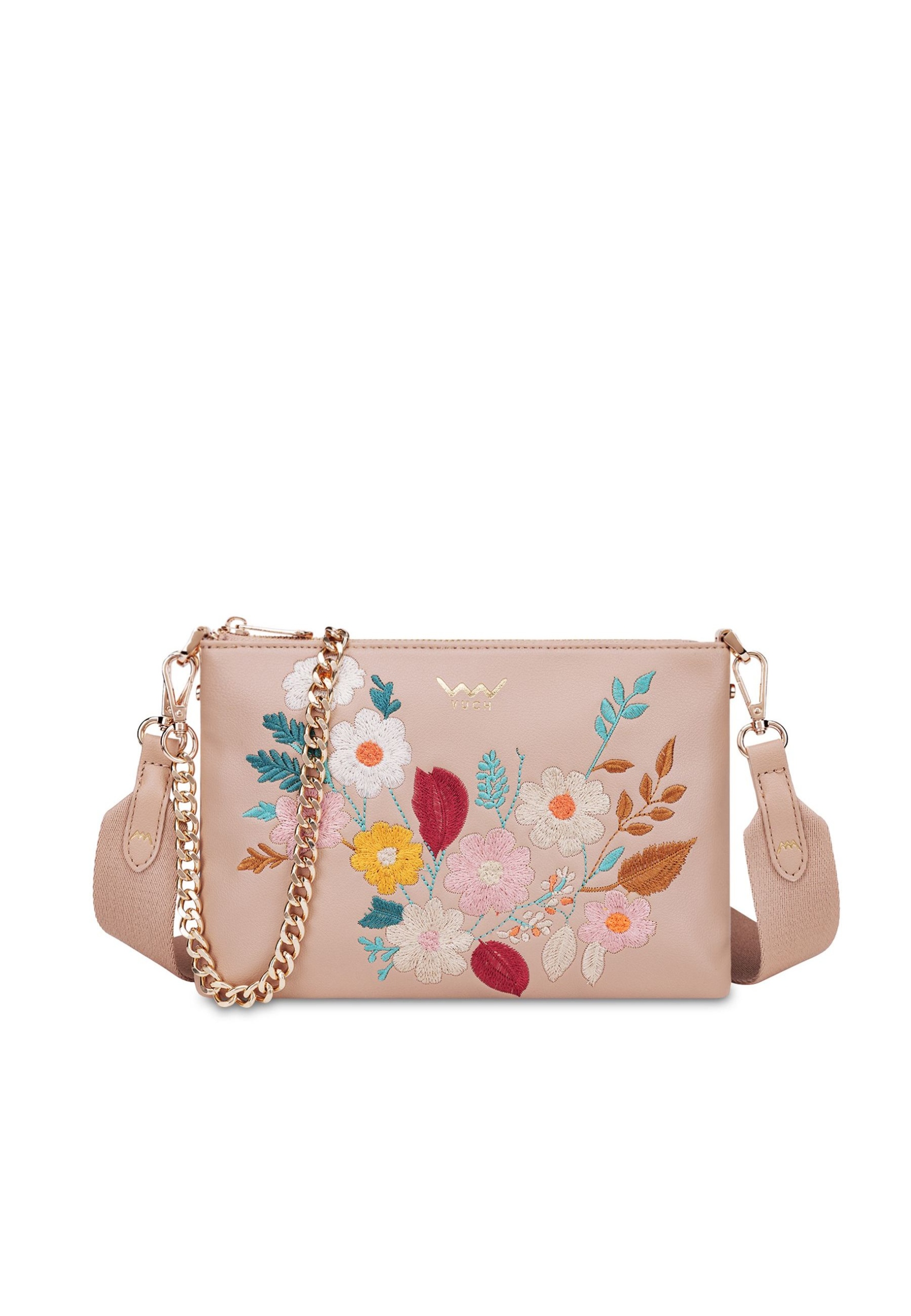 Crossbody kabelka Vuch Lylann Flowers béžová květinová koženka