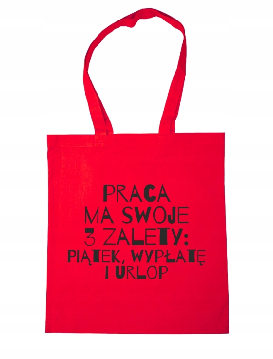 TORBA BAWEŁNIANA Z TWOIM NADRUKIEM,CZERWONA Z LOGO