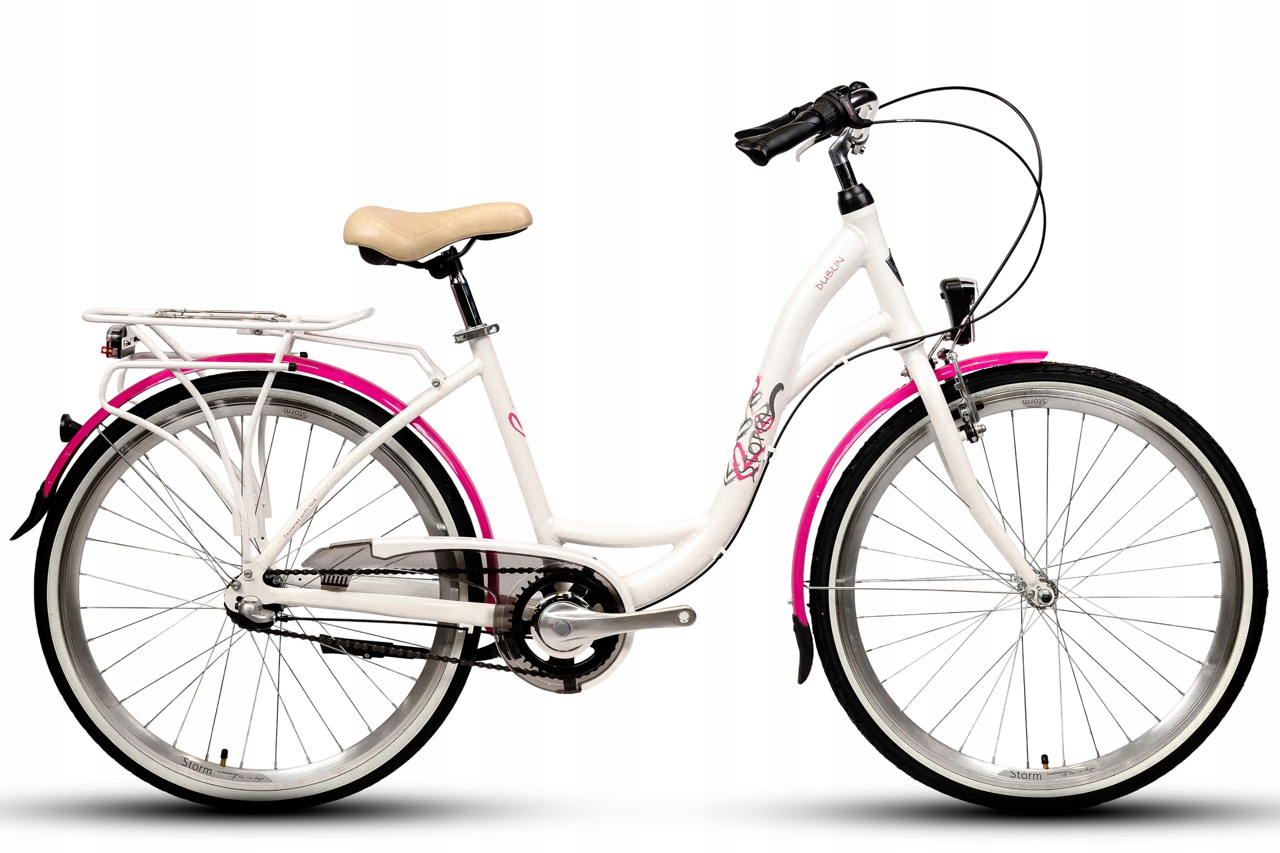 Rower 26 Storm Dublin Aluminiowy D 17" Nexus 3 Biały-różowy
