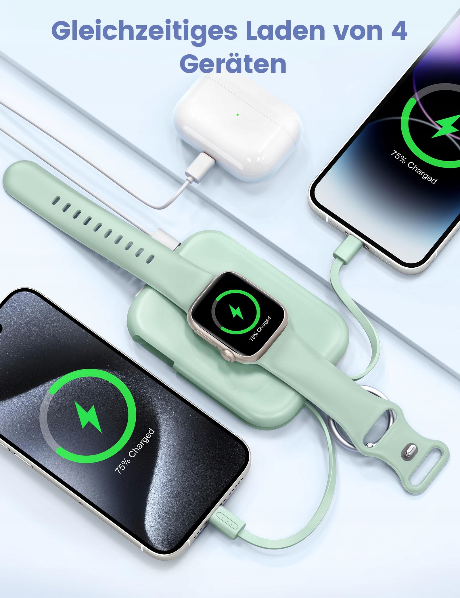 RORRY Power Bank 5000mAh Z Kabli Do iPhone i Apple Watch — miniatura 7