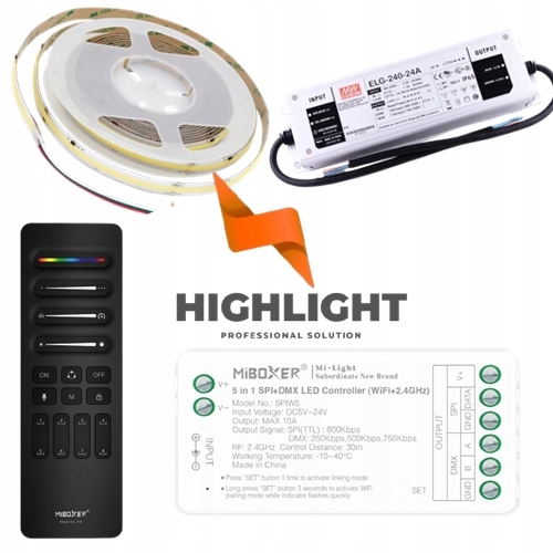 20 m Sada Led pásikov Digitálny Mono Miboxer Biely Studený 6000K Animácie Spi