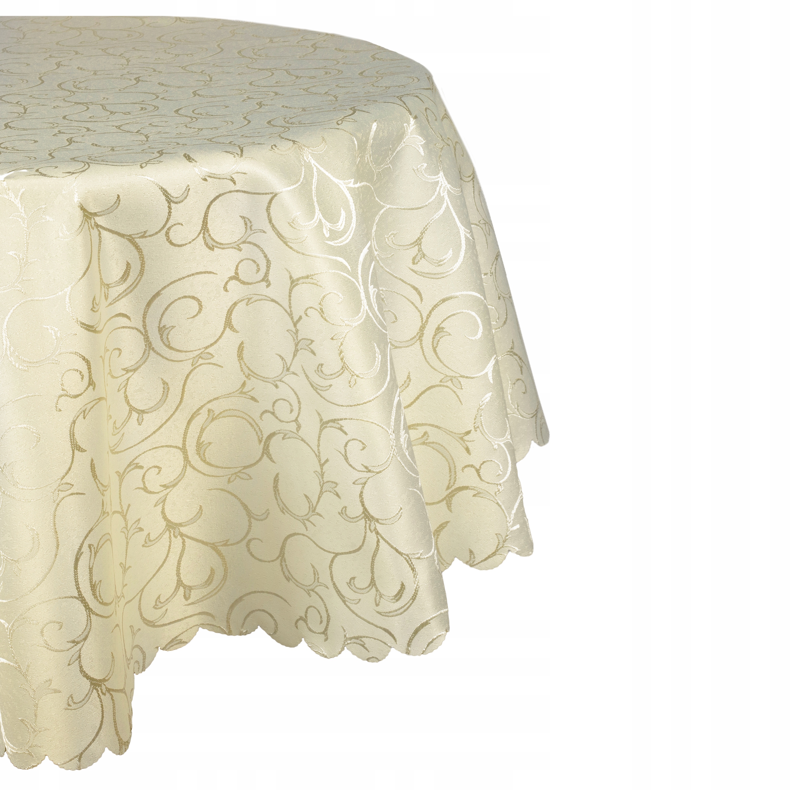 

Okrągły ecru obrus plamoodporny zawijas Ø 130 cm