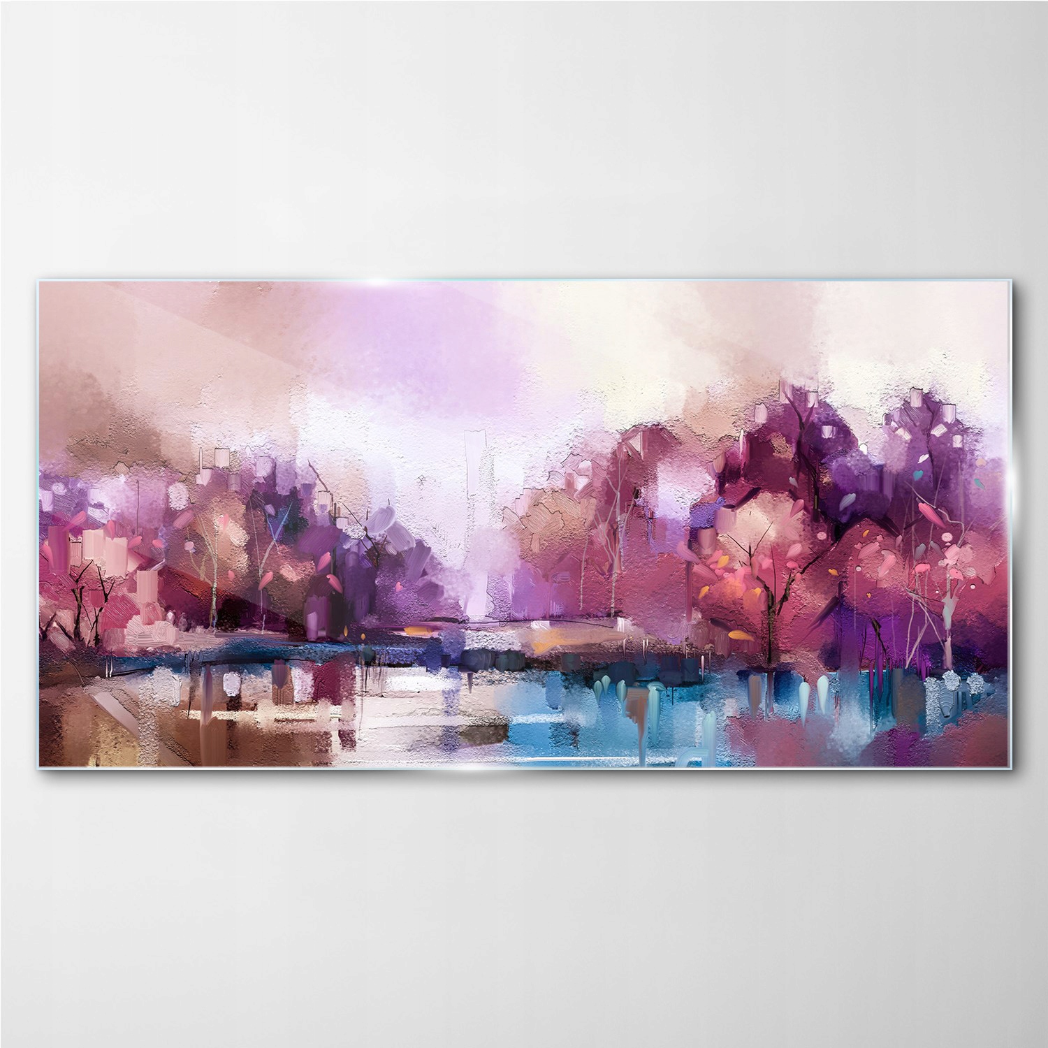 

Obraz szklany na ścianę Las drzewa woda 140x70 cm