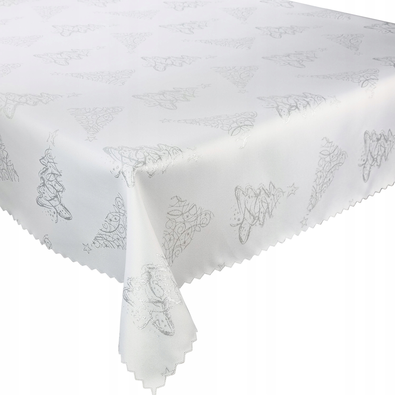 

Obrus Świąteczny Choinka Biały Srebrny 130x200 cm