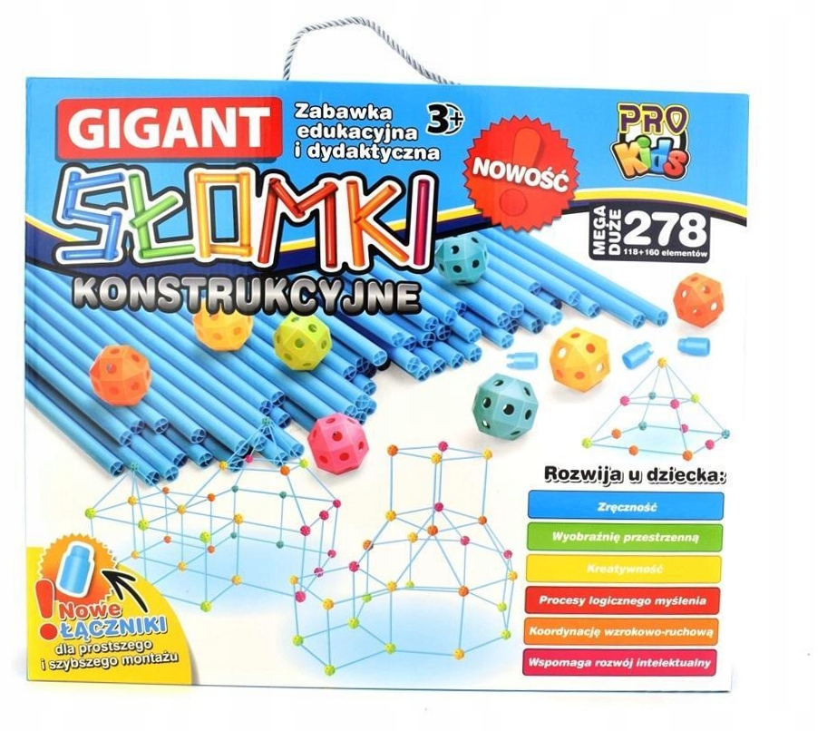 Słomki konstrukcyjne Gigant 278 elementów Pro Kids