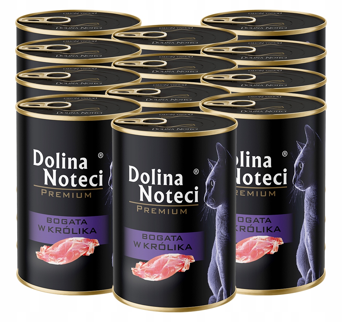 Levně Dolina Noteci Premium Krmivo mokré pro kočky konzerva Set 12x400g Králík