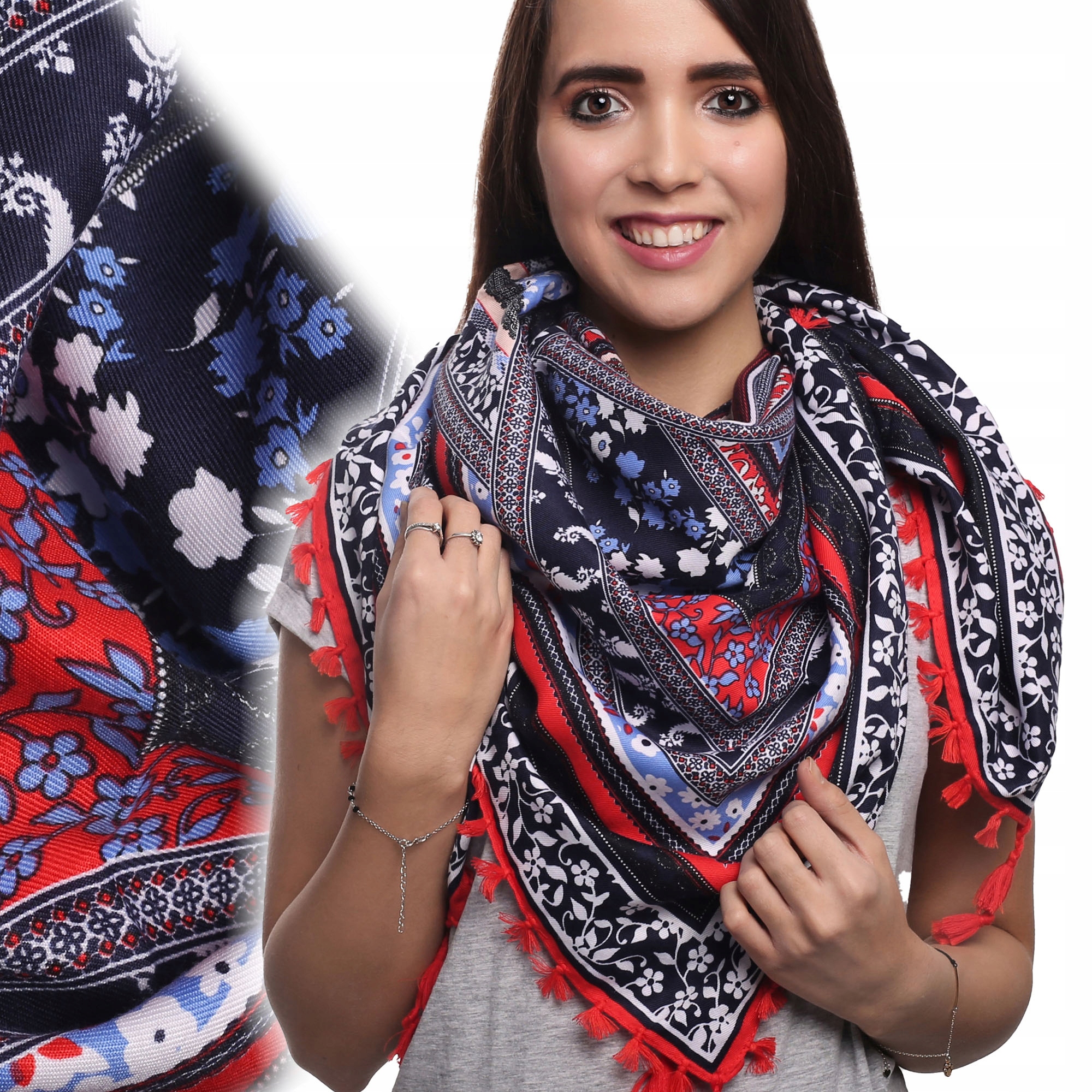 

Duża Folkowa Chusta Szalik Ludowa Góralska Etno