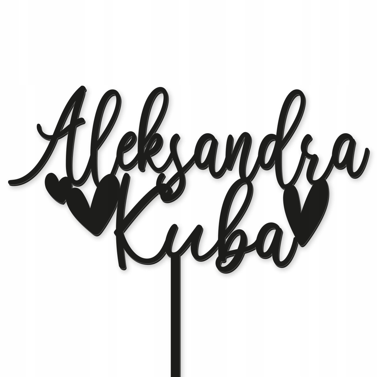 TOPPER ŚLUB WESELE IMIONA NAPIS DEKOR TORT CZARNY Marka Lovely Things