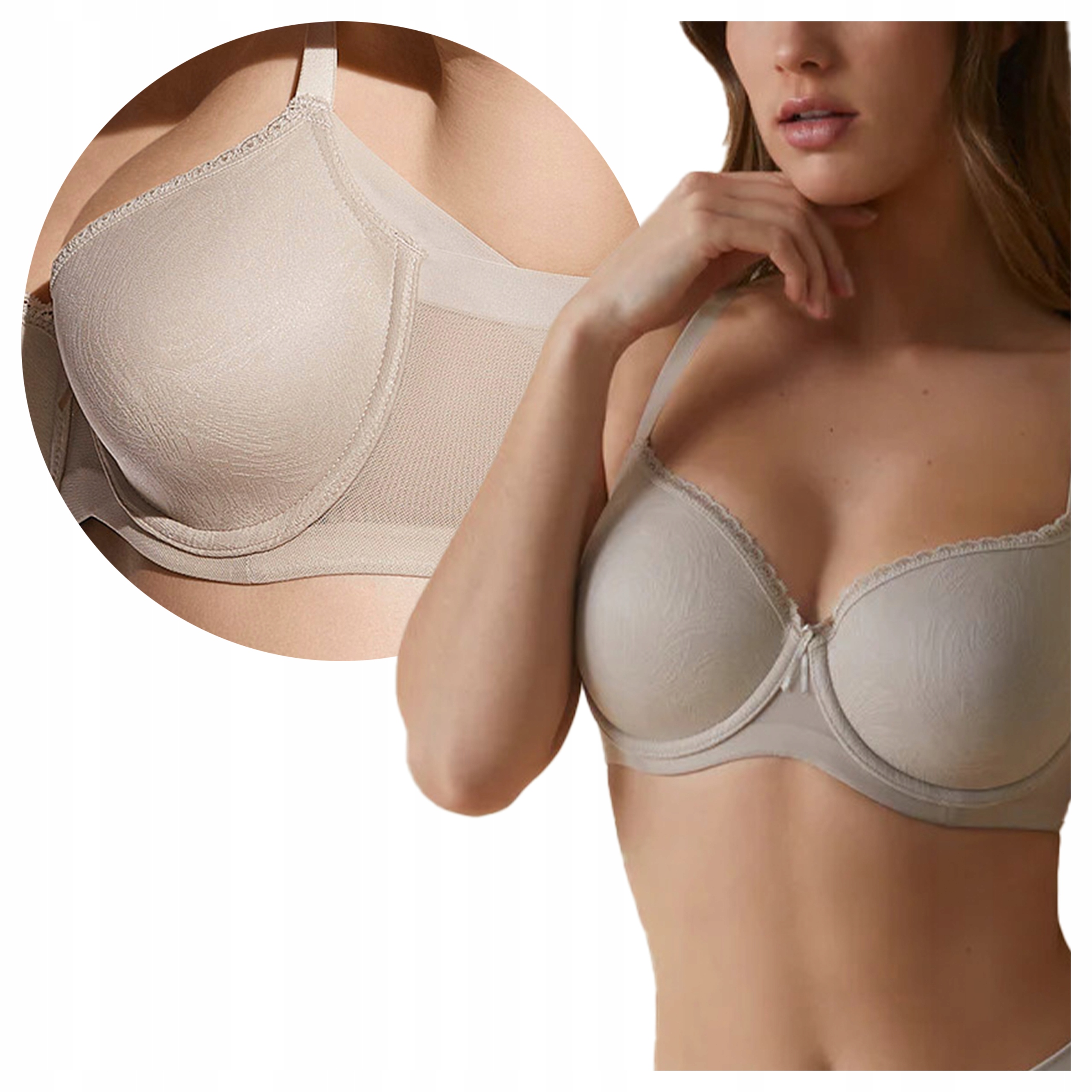 Hladký modelující bok Vyztužená podprsenka 90D Violeta Tierra Béžová