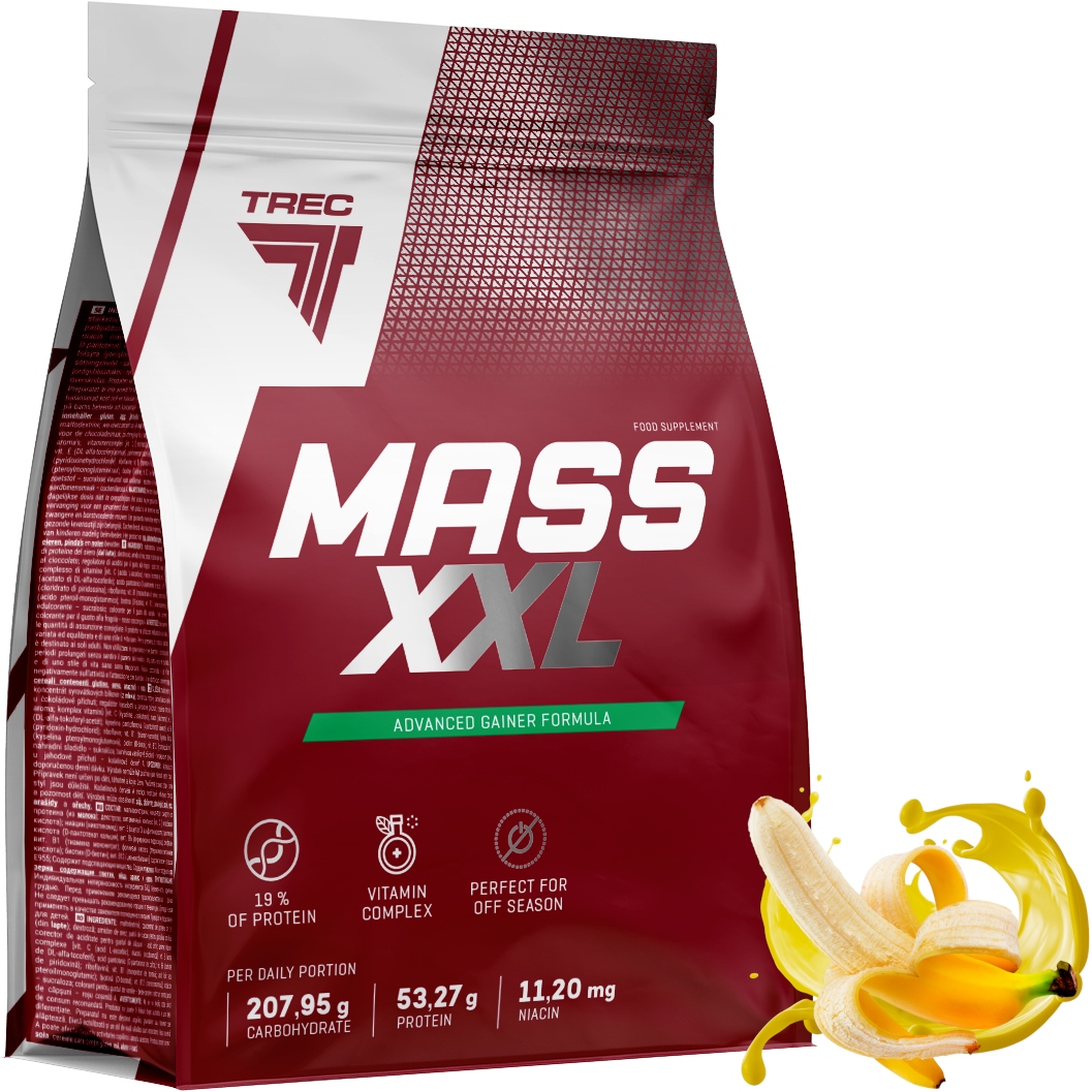 Trec Gainer Mass XXL 3000G Doplněk Stravy Na Hmotnost Protein Wpc 80 Vitamínů Koktejl