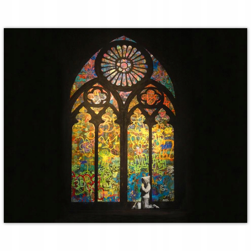 

Plakat 50x40 Banksy Witraż Kościół