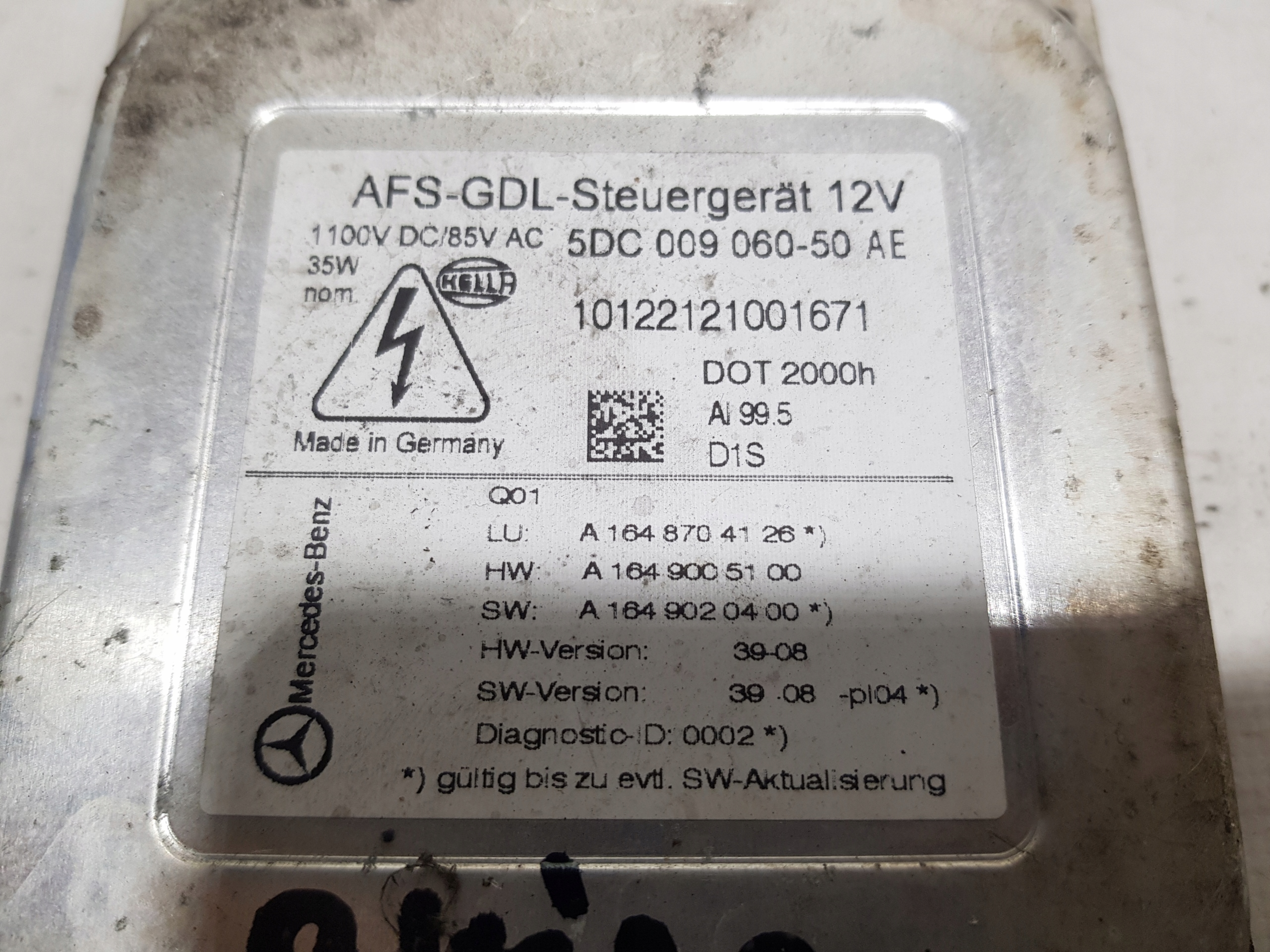 control unit XENON MERCEDES ML W164 GL X164 1648704126