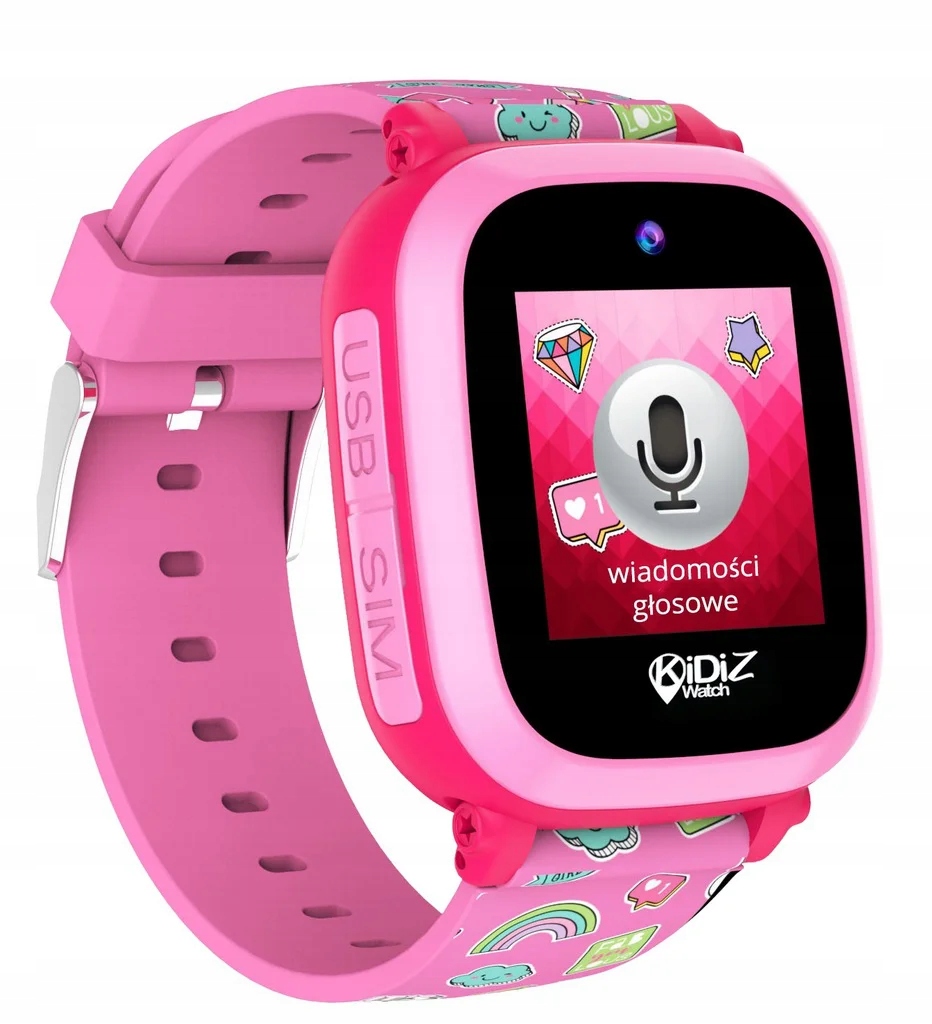 PREZENT DLA DZIECKA Smartwatch KiDiZ One różowy GPS ROZMOWY PRZYCISK SOS Kolor różowy