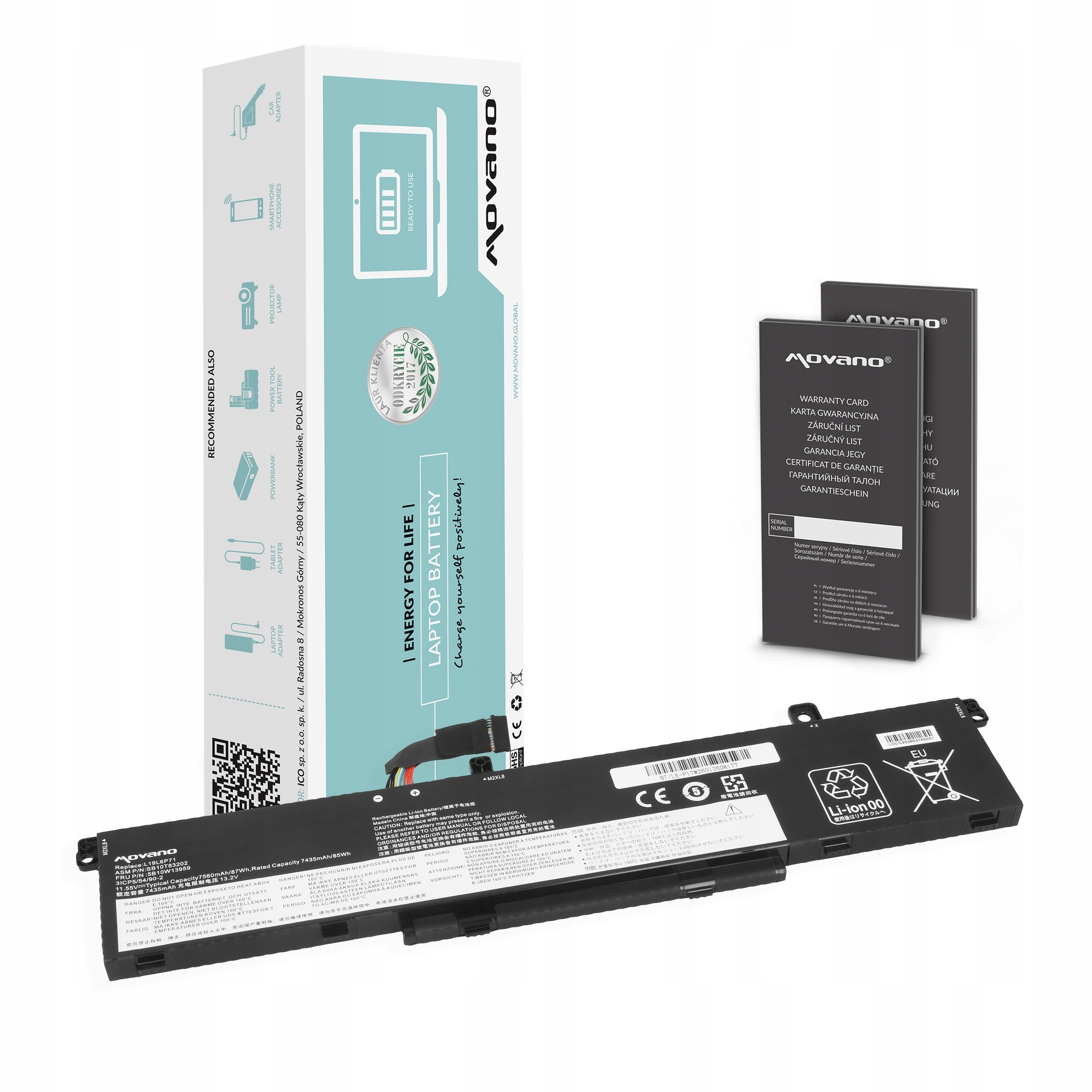 Bateria Movano do Lenovo ThinkPad P15 P15 Gen2 P17 P17 Gen2 T15g Gen1 Gen2
