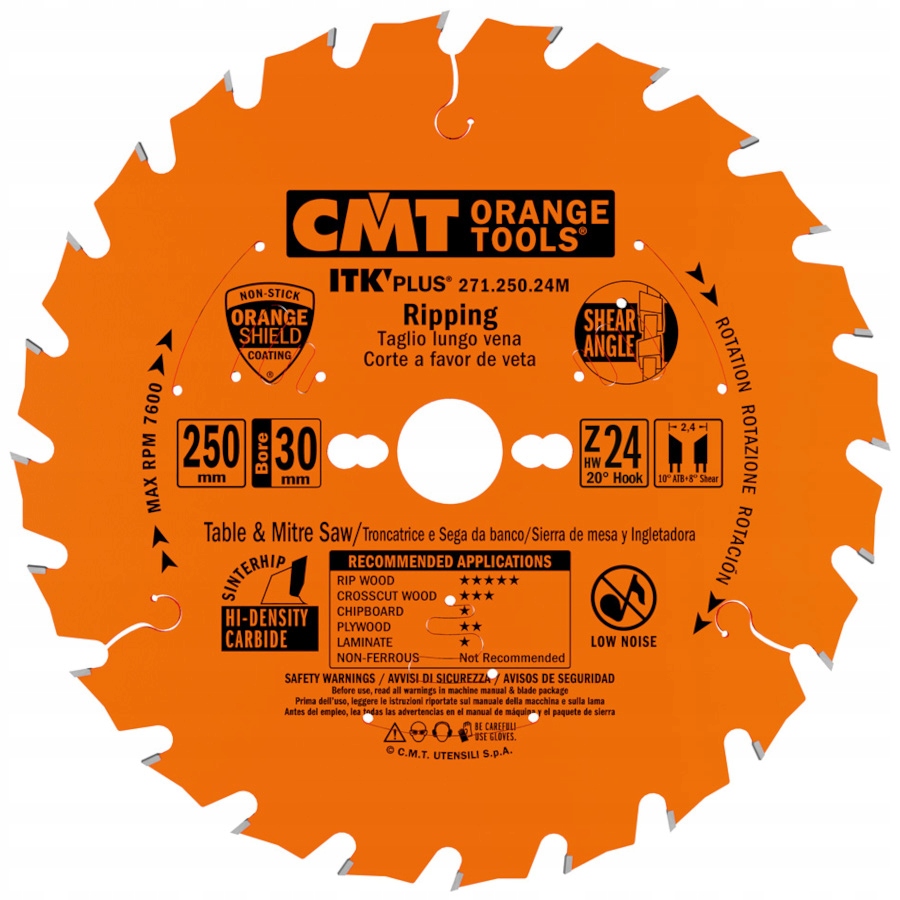 

Cmt Tarcza pilarska do cięcia drewna 250x30mm Itk
