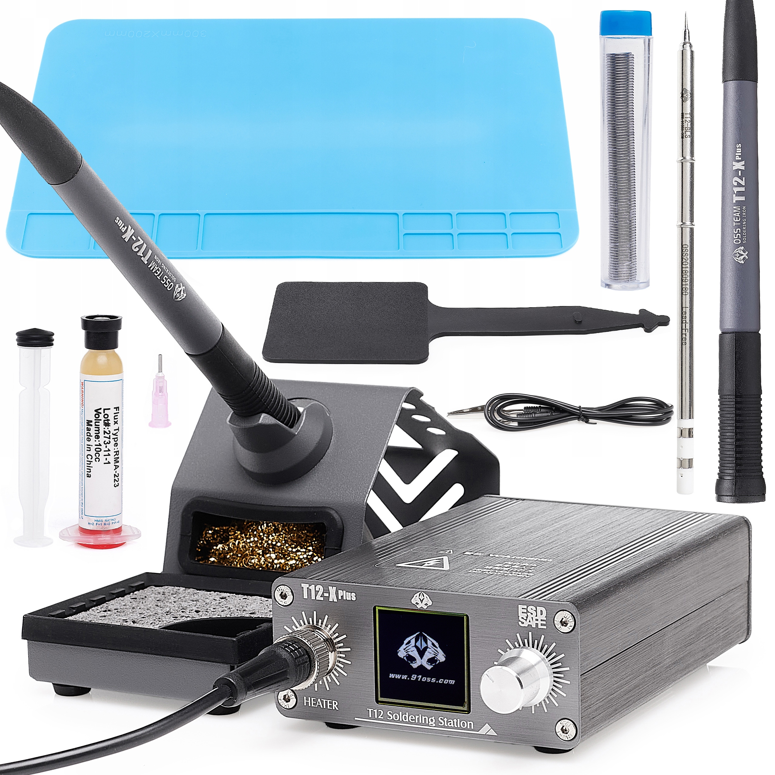 Sada Profesionální Pájecí Stanice Oss T12-X Plus Potřebné Příslušenství