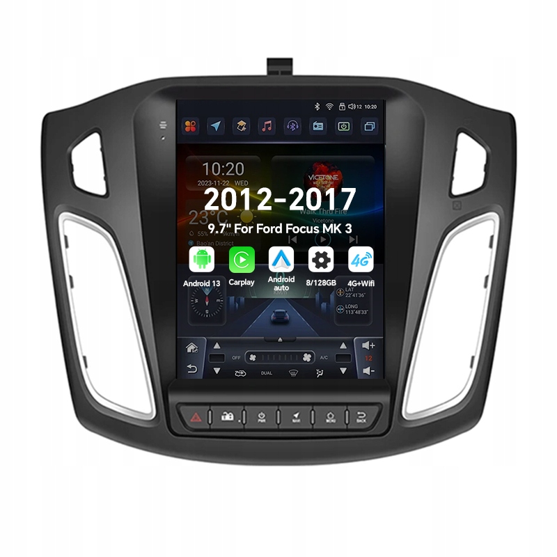 9,7" 2DIN Android autorádio pro Ford Focus Mk 3 2012-2017 Carplay 8G 128G