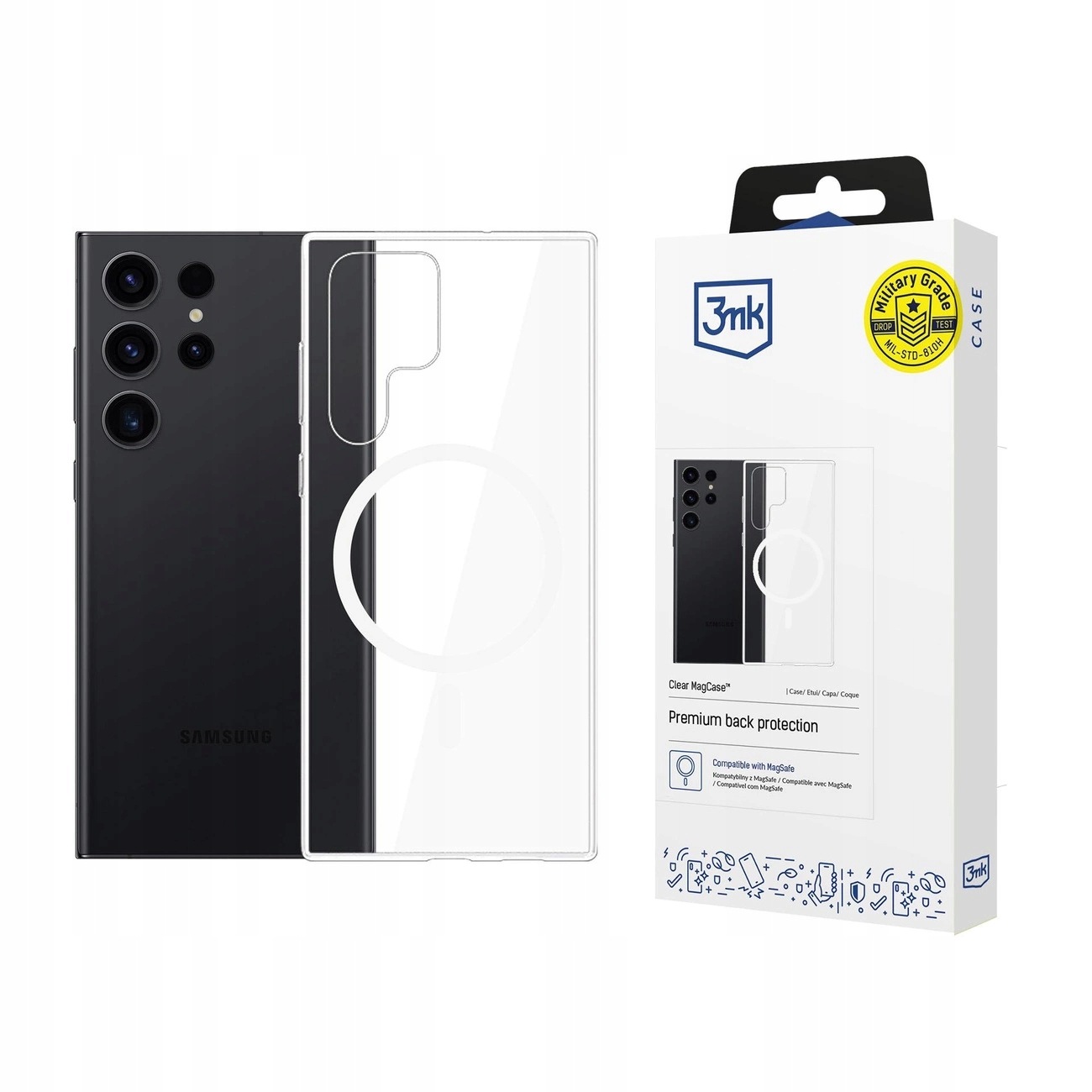 Etui 3mk Clear MagCase na Samsung Galaxy S23 Ultra przezroczyste