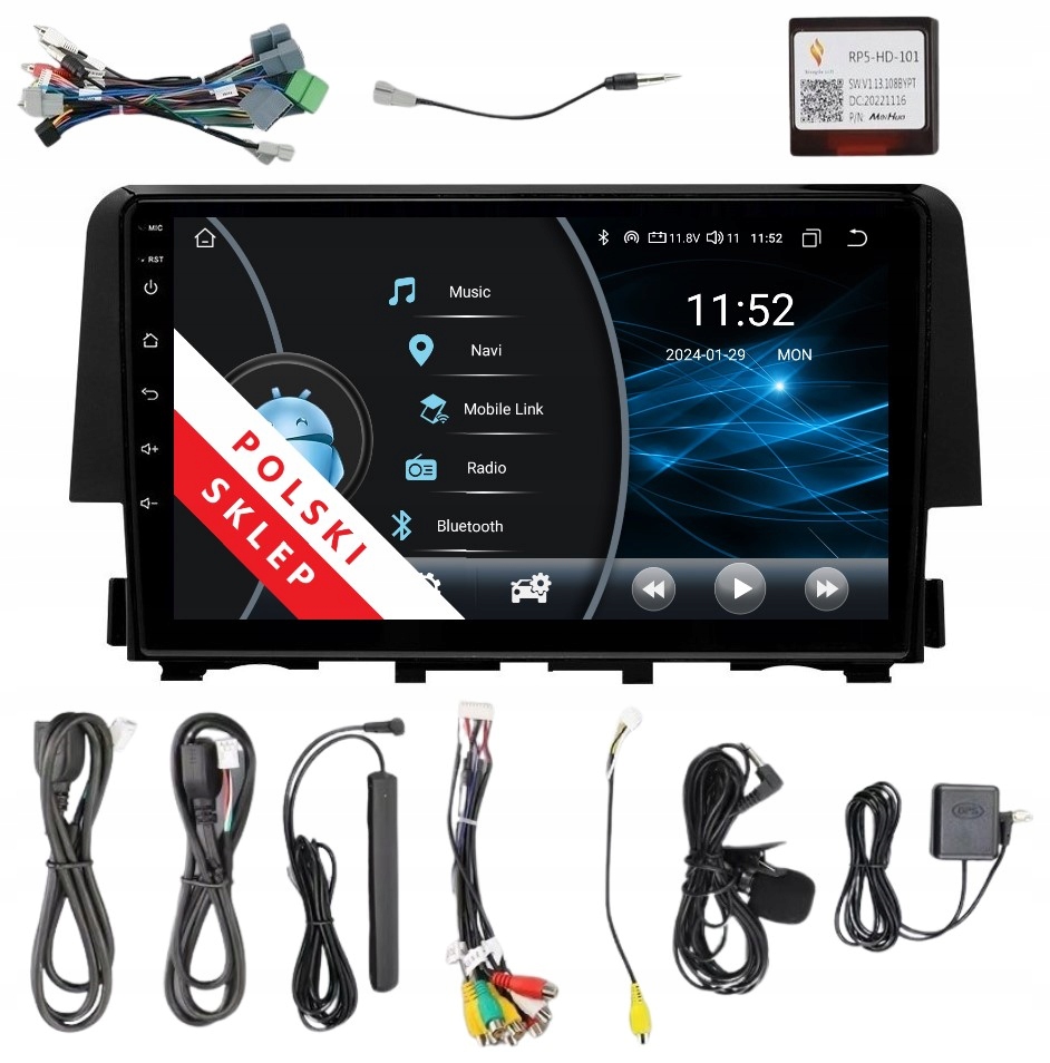 Rádio 2DIN Navigácia Android Honda CIVIC 10 X 2/32 Gb Dsp Carplay Lte
