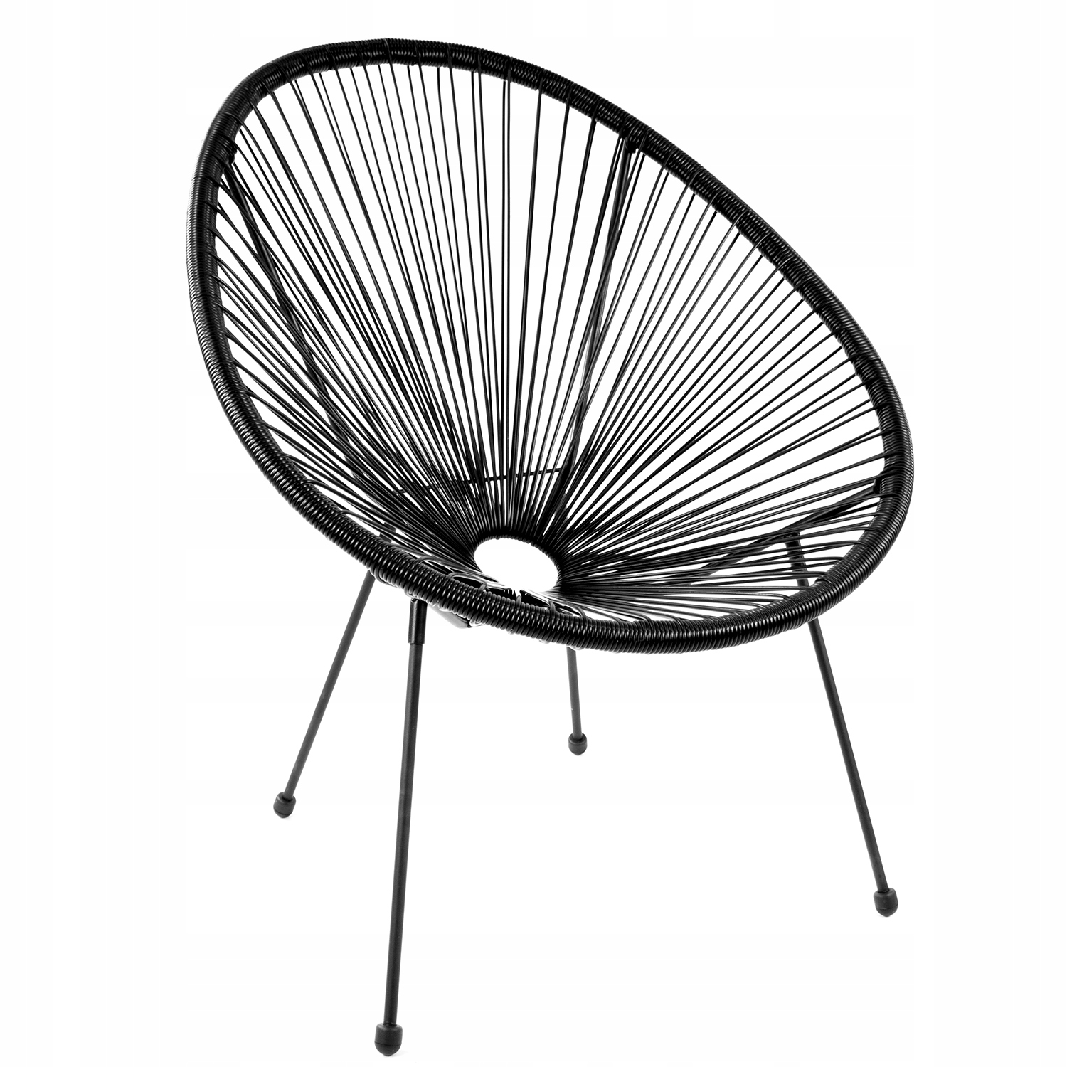 WYGODNE KRZESŁO OGRODOWE ACAPULCO CZARNE MEBLE OGRODOWE TECHNORATTAN FOTEL Stan opakowania oryginalne