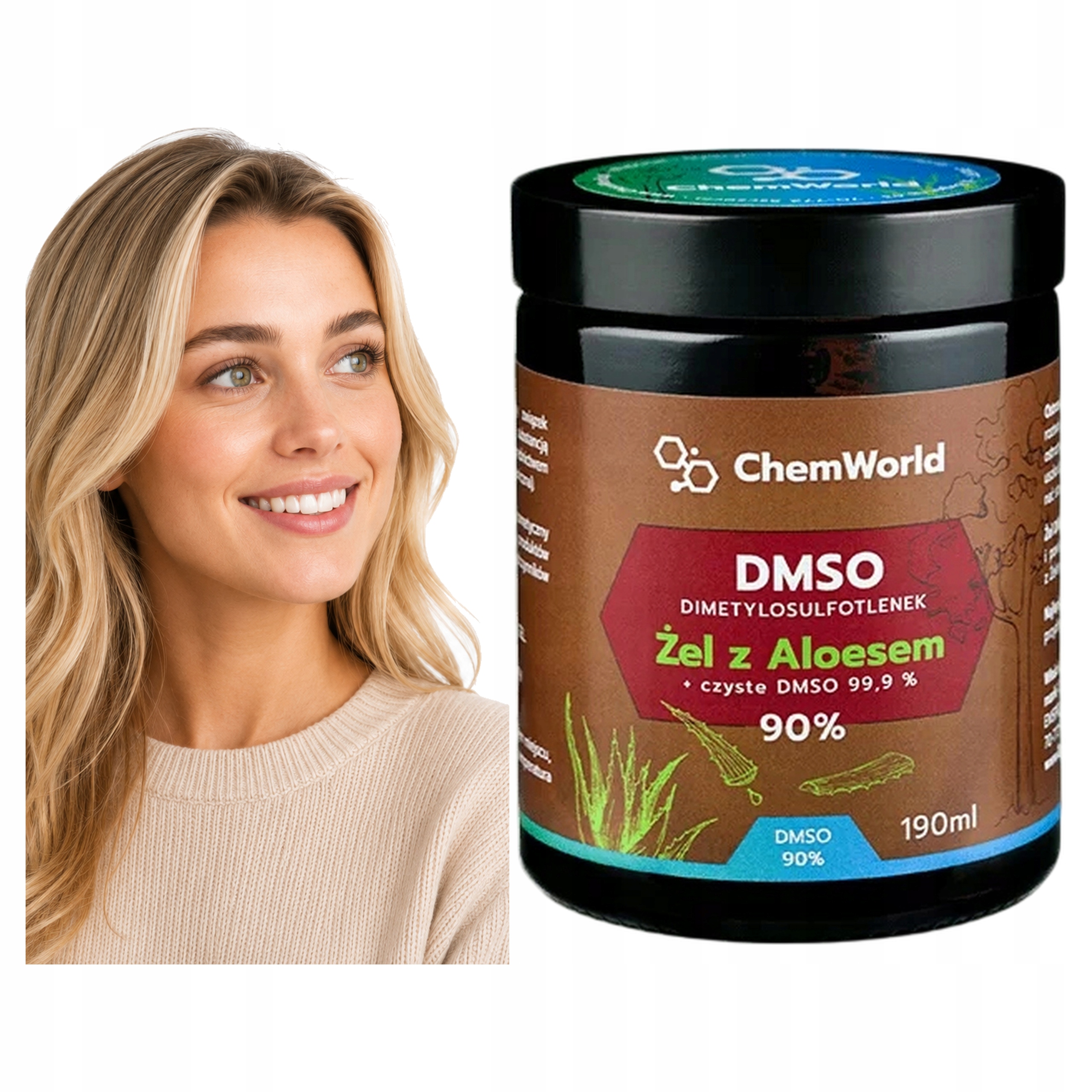 Dmso Chemworld Żel 90% Z Aloesem Dimetylosulfotlenek Aloe Vera 190 ML Czda
