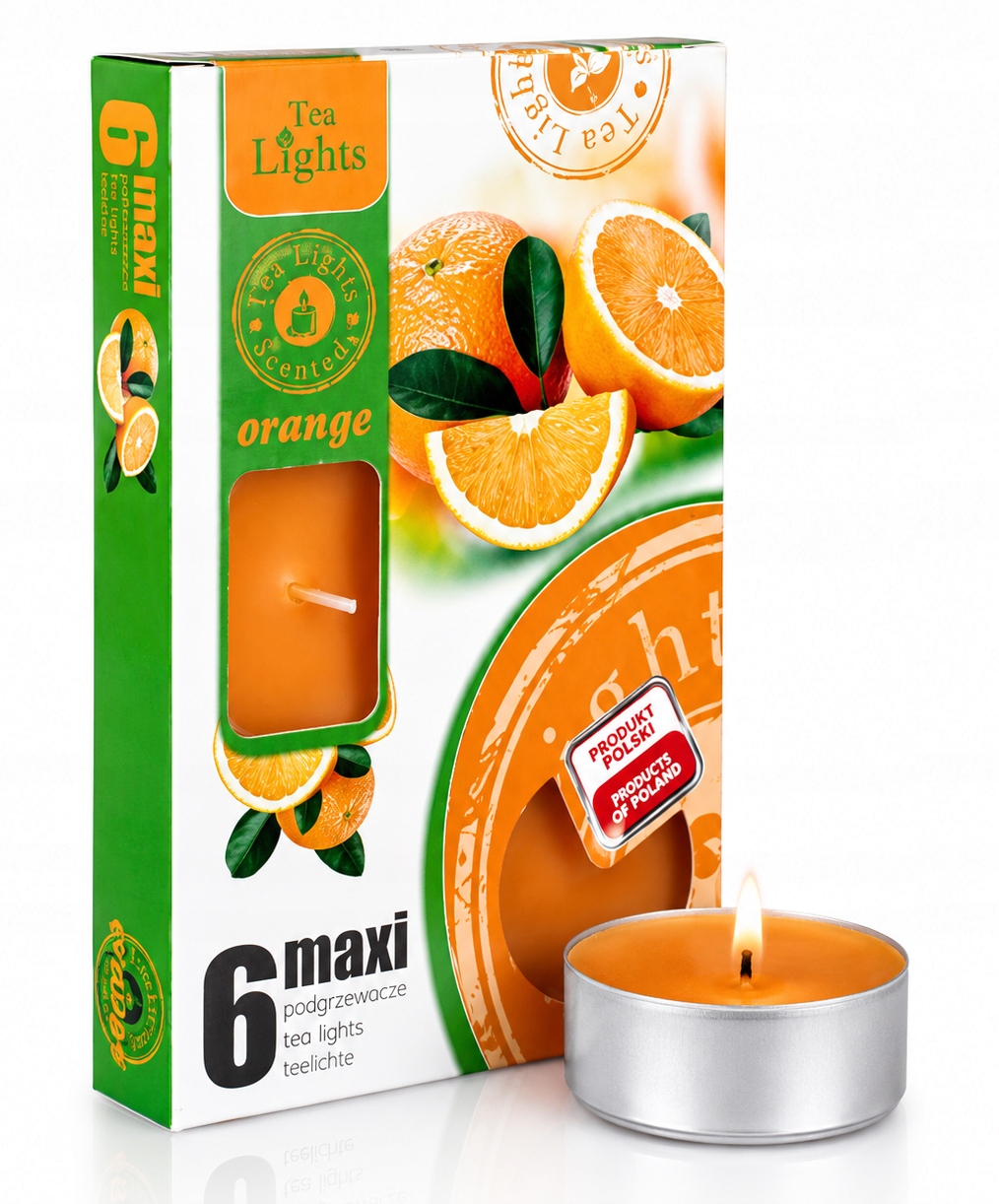 Podgrzewacze zapachowe MAXI 6 szt. tealighty, ORANGE