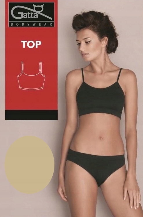 

Gatta Bezszwowy Top Cienkie Ramiączka Beżowy XL