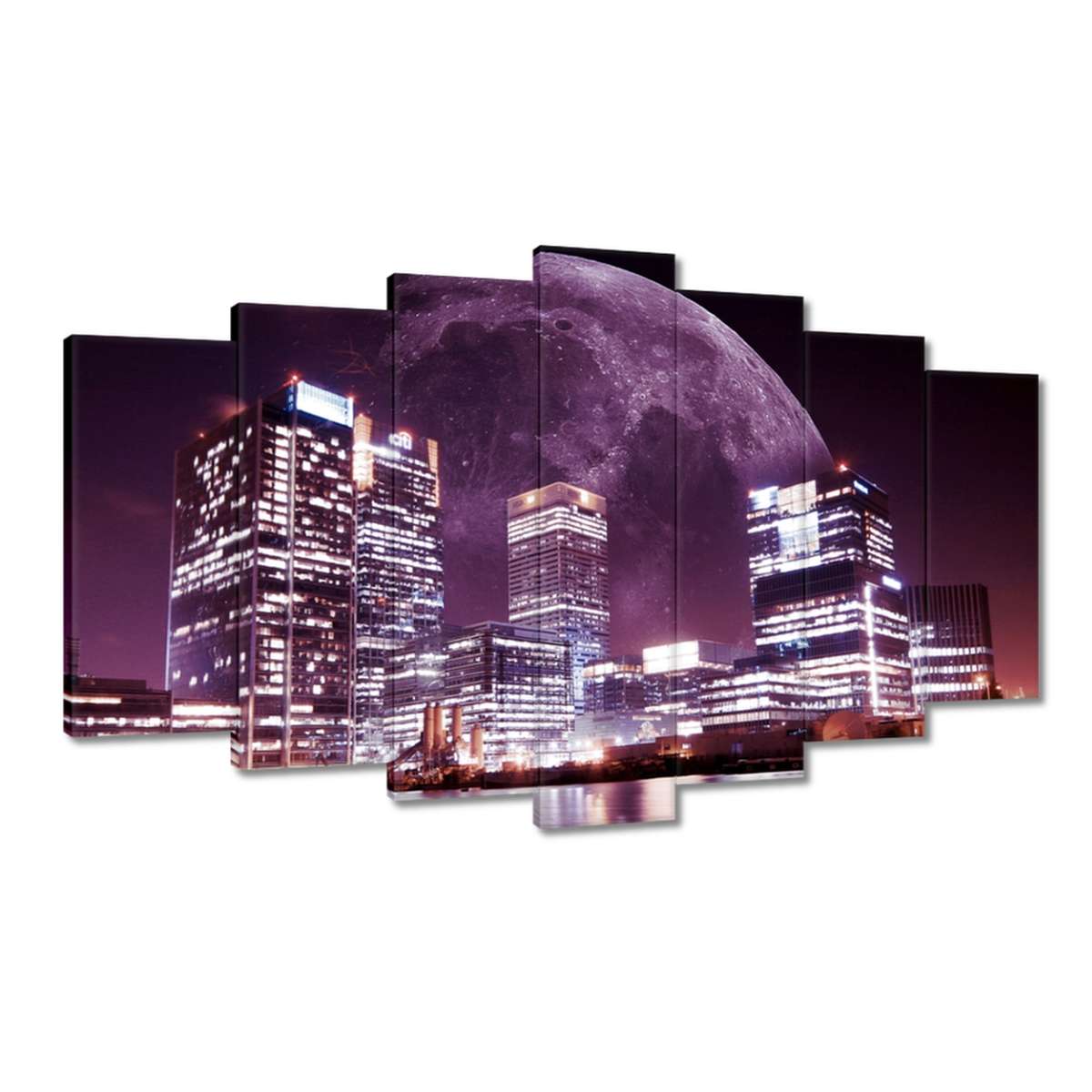 Obrazy 140x80 Fialové město v noci