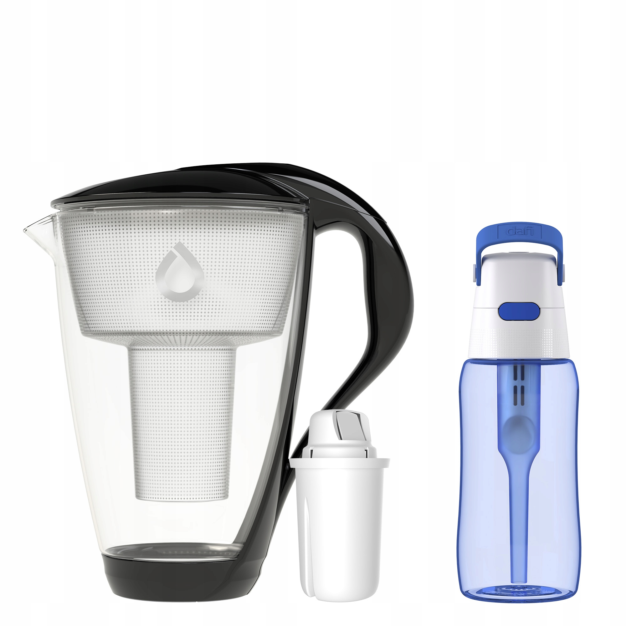 Skleněná konvice Dafi Crystal černá Classic safírová láhev 0,5 l tónovaná