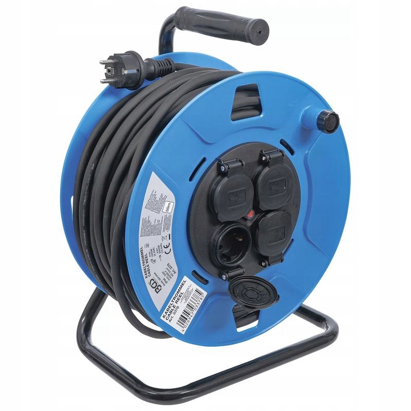 Predlžovací Kábel bubnový 50 m 3x1,5 mm² 4 zásuvky s Ip uzáverom 44 3500 W Bgs