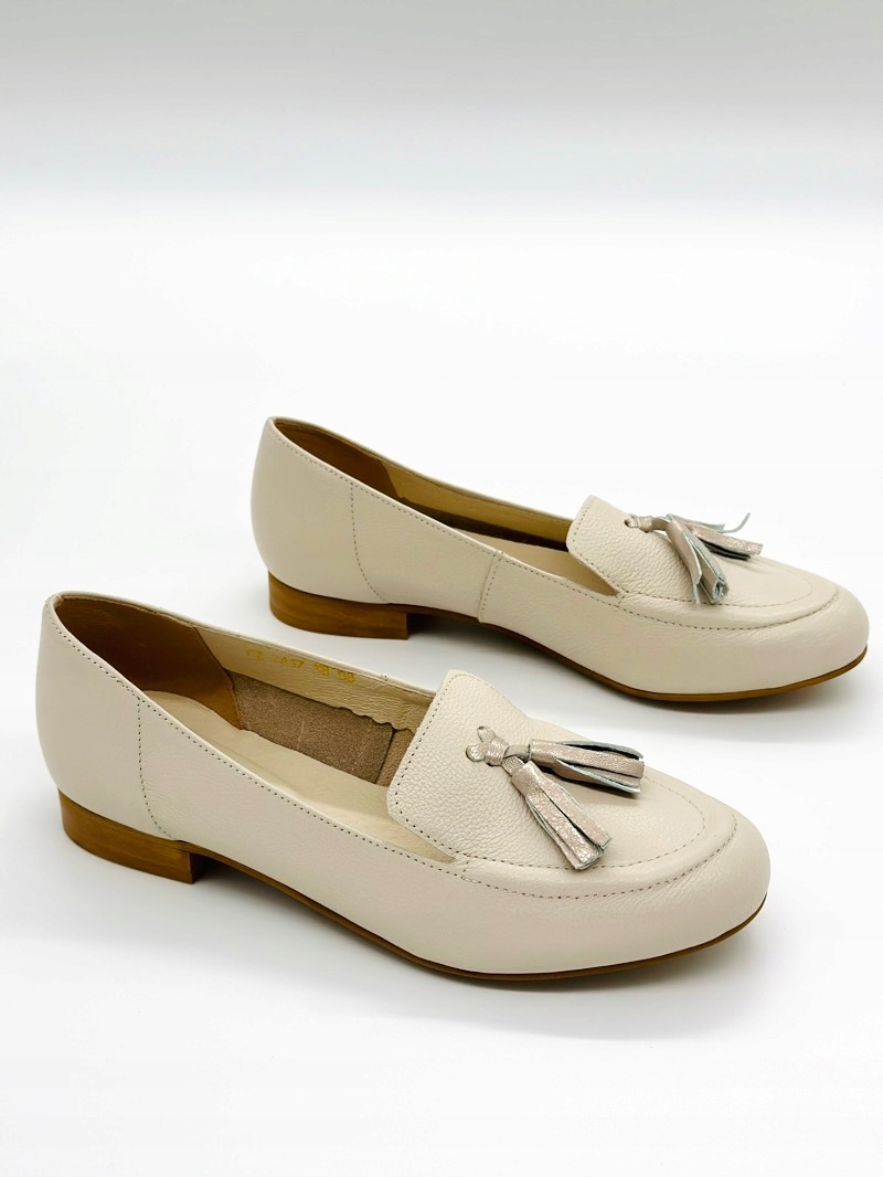 Béžové dámské polobotky s koženým zapínáním Gamis 7417 38