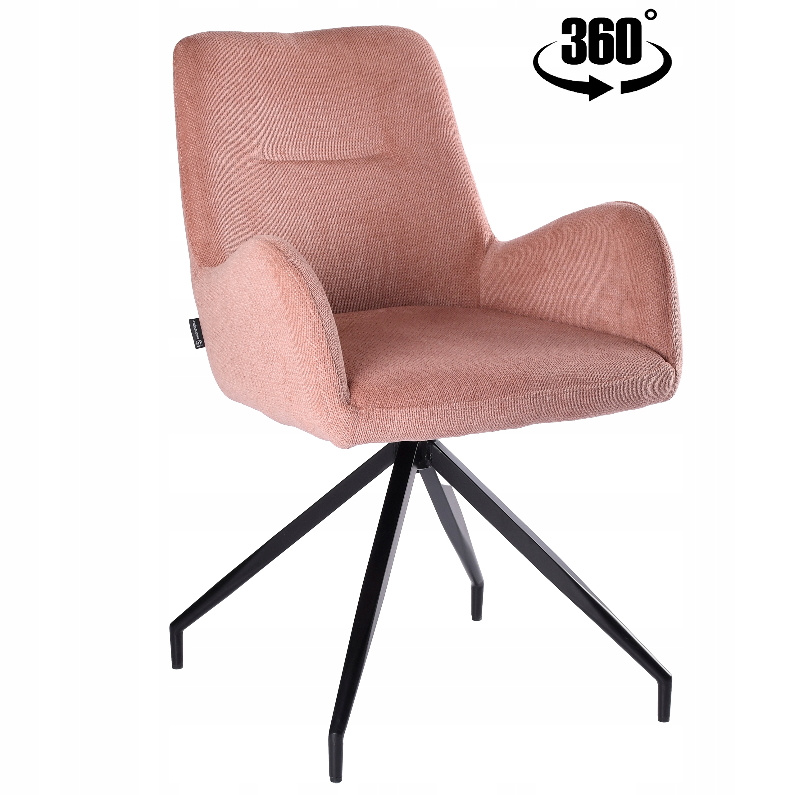 Krzesło obrotowe tapicerowane różowe do salonu jadalni kuchni biurka Kemal