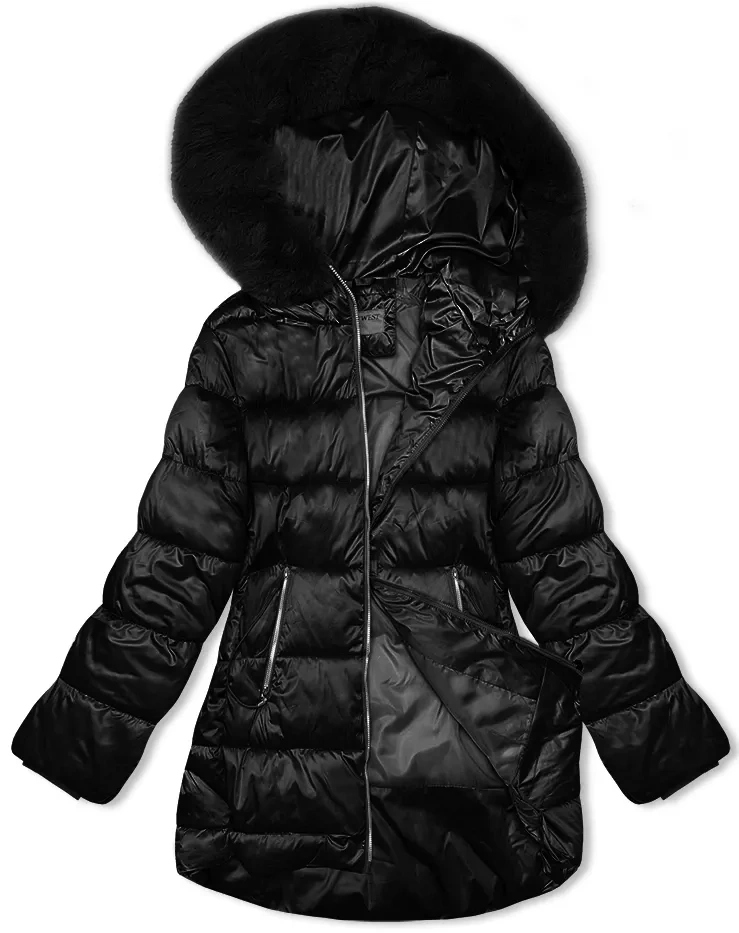 Zimní Bunda Kapuce B8192 Černá XXL (44)