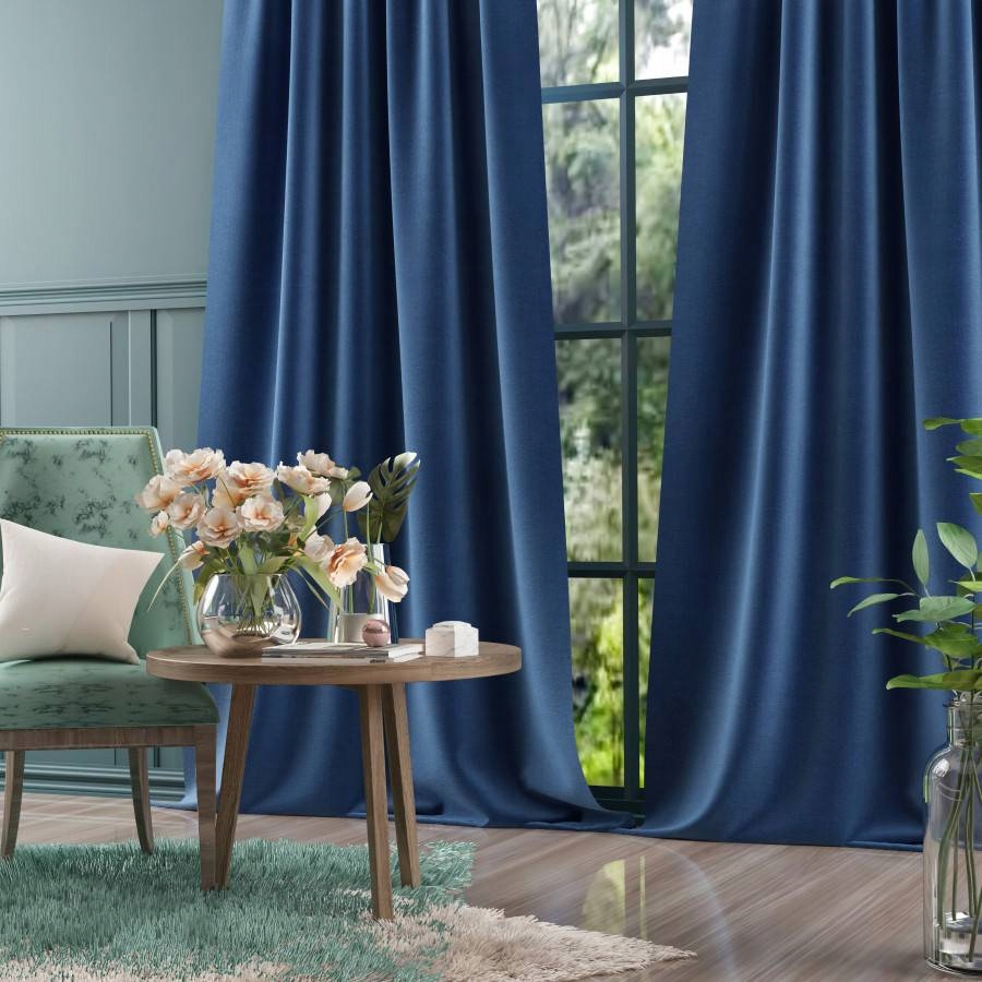 

Nowoczesna zasłona welurowa niebieska Moradi 145cm