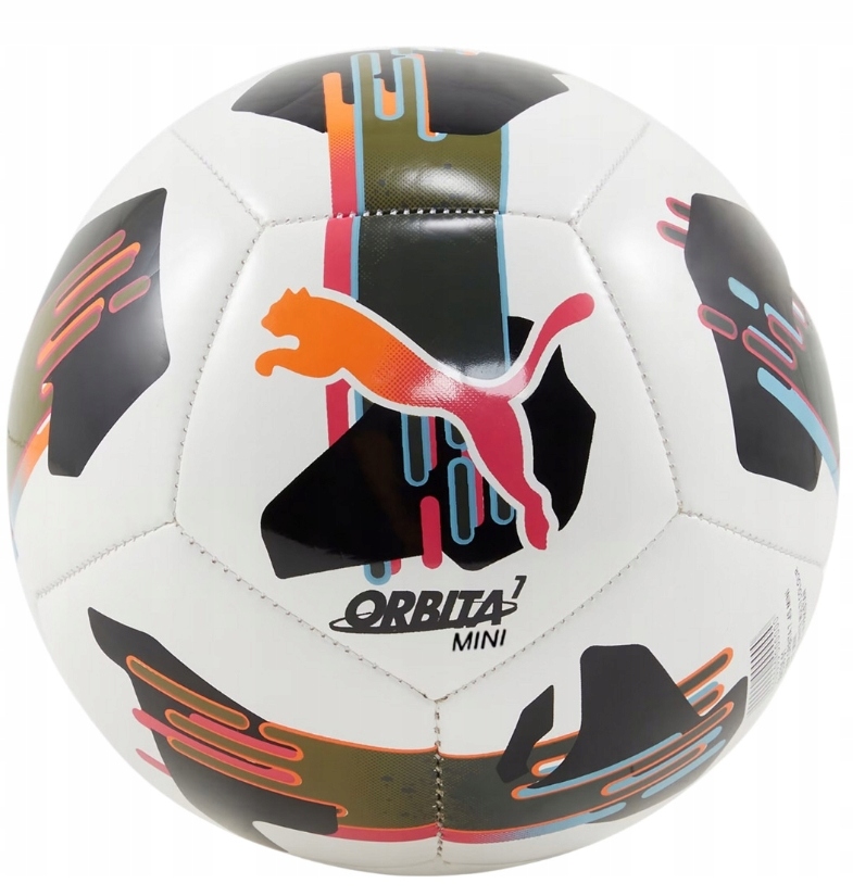 Puma Piłka Nożna Orbita 7 Ms Mini Biało-Różowo-Czarna Rozm. 1