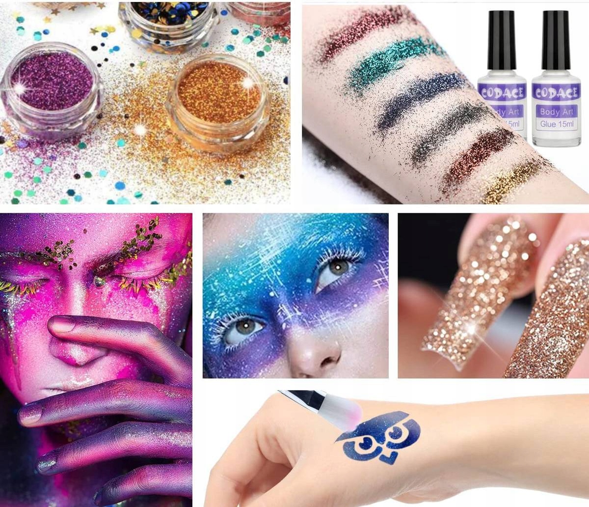 MEGA ZESTAW TATUAŻE BROKATOWE DLA DZIECI + KLEJE EAN (GTIN) 7421079690986