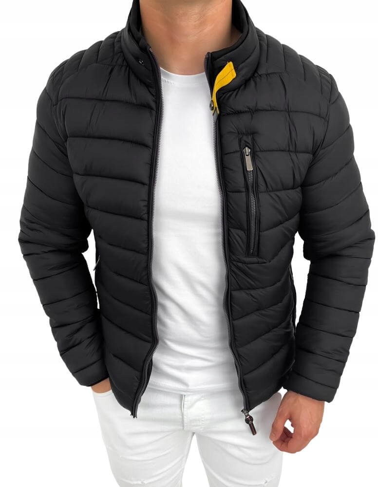 Czarna pikowana kurtka meska slim fit 179-1 XXL
