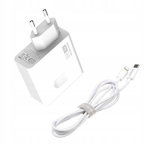 BARDZO MOCNA SZYBKA ŁADOWARKA DO TELEFONU 65W GAN + KABEL DO IPHONE APPLE Marka Somostel