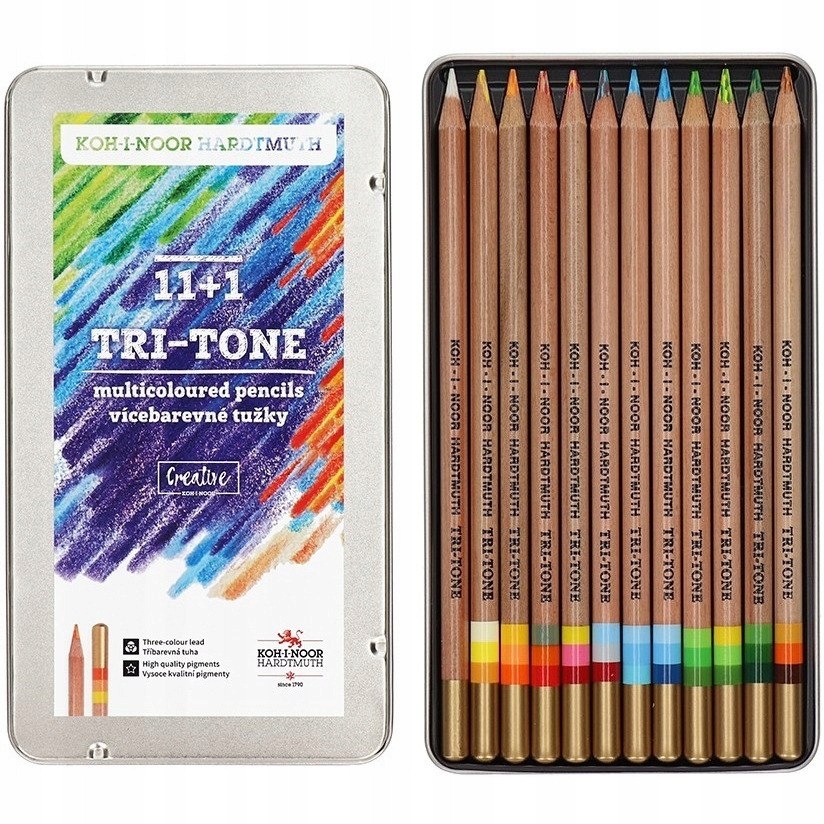Pastelky Natur Tri-tone 3442 tříbarevné 11+1 barev Koh-i-noor