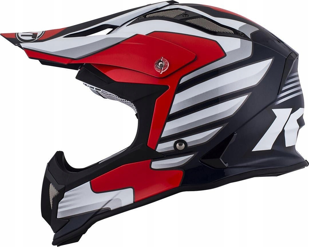 Motocyklová prilba Kyt Strike Eagle Wings biela/červená Xs
