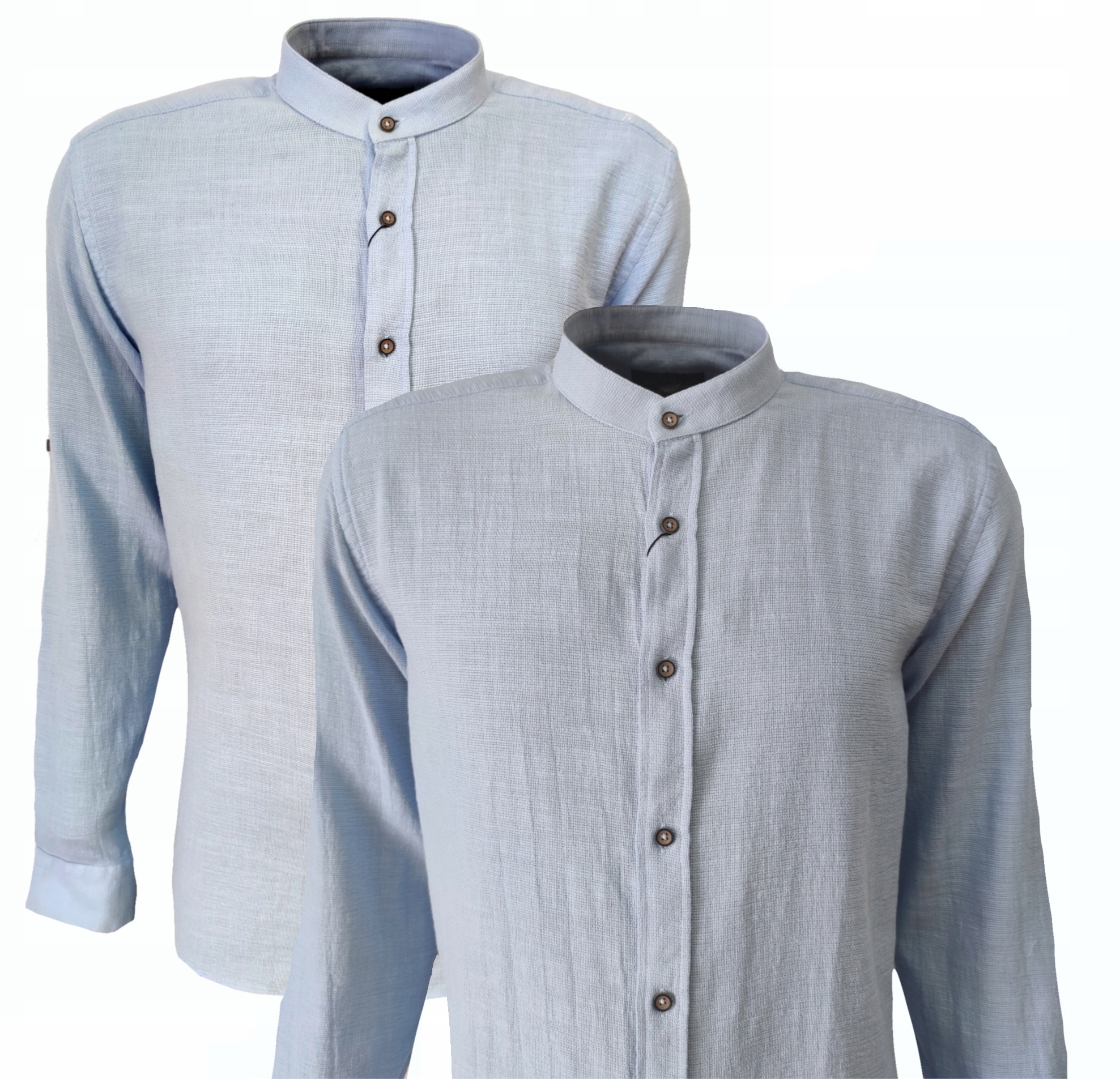 Letní košile Casual s vyhrnutým rukávem, modrá, XXL