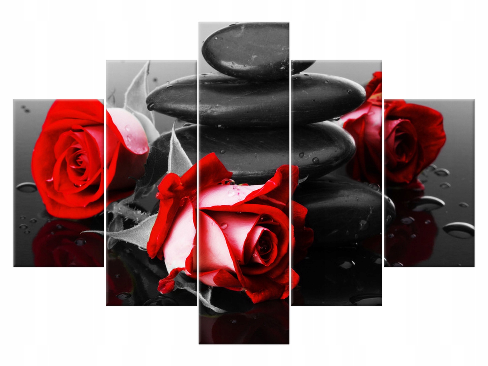 

Obraz Kwiaty Roses and spa 150x105 róża i kamienie