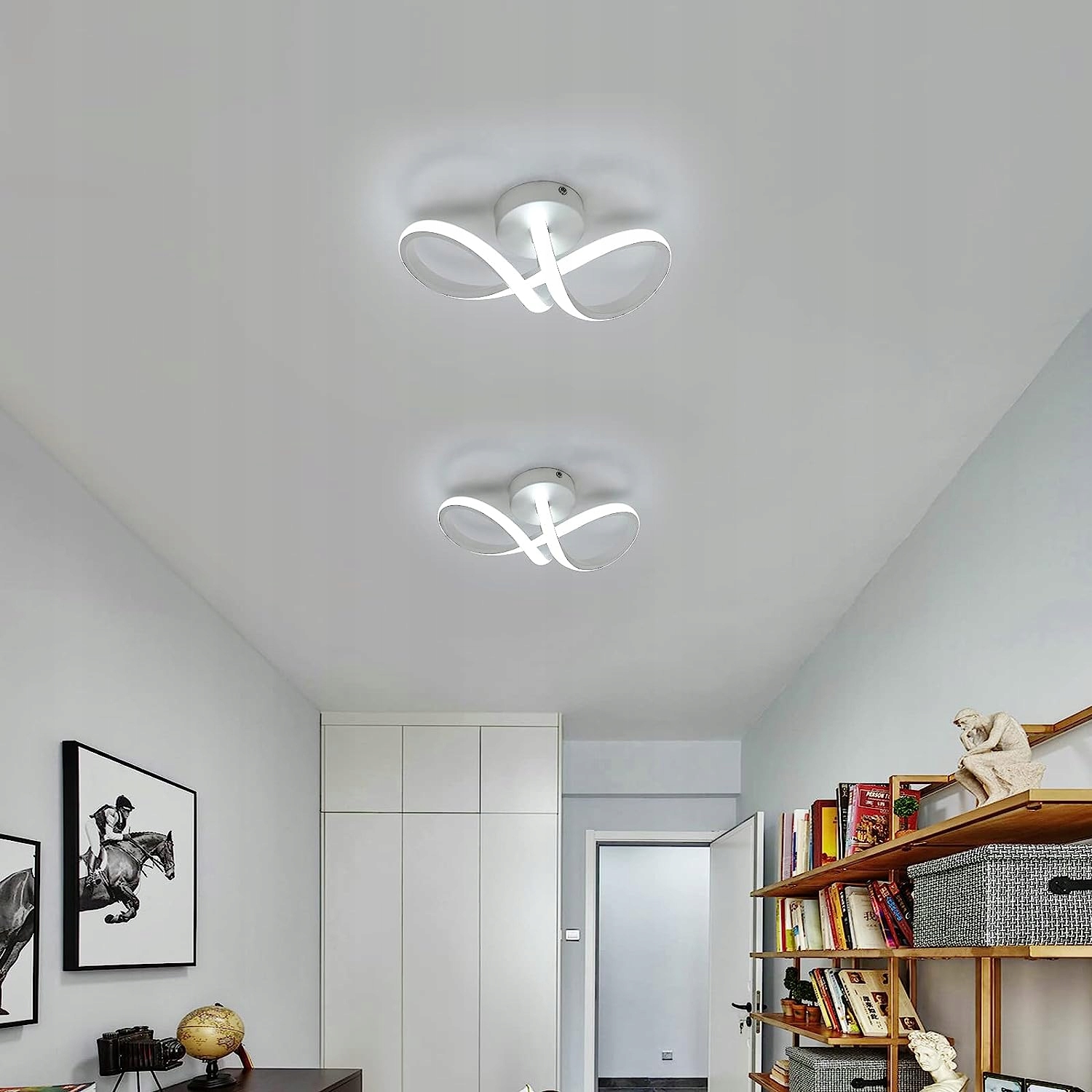 LAMPA SUFITOWA PLAFON LED ŻYRANDOL NOWOCZESNE 16W 6500K DO SALONU Długość/wysokość 30 cm