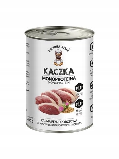 4x Kuchyně šéfkuchaře Monoproteinové Krmivo mokré pro psa Kachna 400g