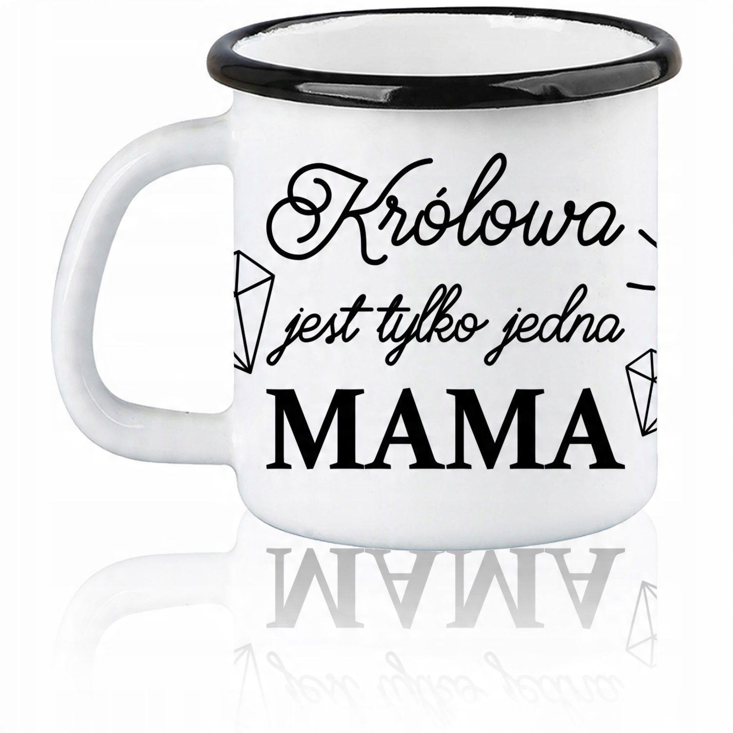 

Garnuszek emaliowany kubek Mama Królowa